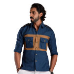 Lapis Blue Hunt in Style Shirt | Premium Men's Sportswear | Classic Outdoor Design | Comfortable Cotton Fabric | Size 36-44
